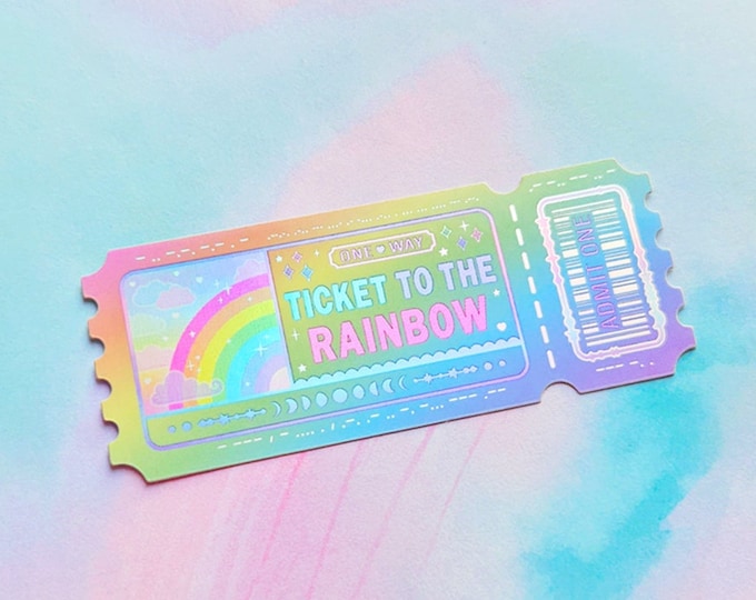 Ticket To The Rainbow Holographic Sticker