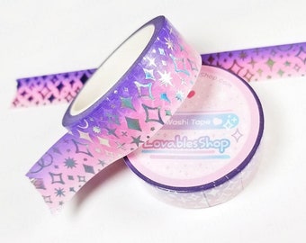 Purple/Pink *Sparkle Silver Holographic Foiled Washi Tape