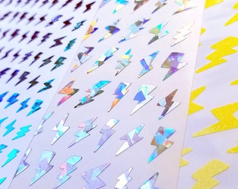 Lighting Bolt Permanent vinyl Sticker Sheet
