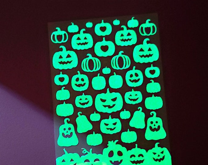 Jack o Lantern Pumpkin Face Waterproof Vinyl Sticker Sheet