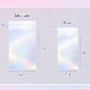 Regenbogen Holographischer Effekt Wiederverschließbare Zellophanbeutel 3x5, 4x6 Laser OPP, säurefrei