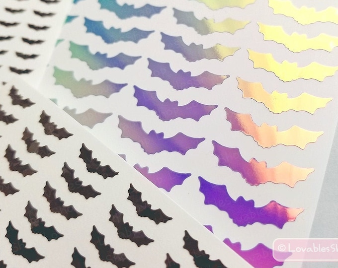Bat 0.3"~2" Permanent vinyl Sticker Sheet