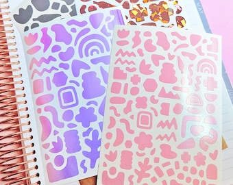 Boho Abstract Shapes Permanent Vinyl Sticker Sheet