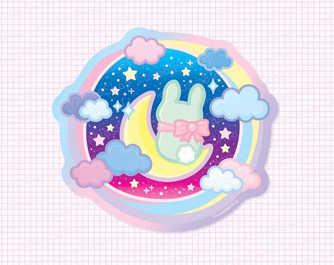 Moon Bunny Vinyl Sticker