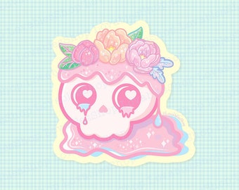 Crying Skull Vinyl Sticker