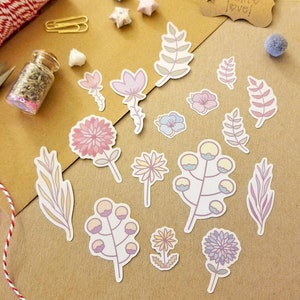 Adesivos de flores silvestres
