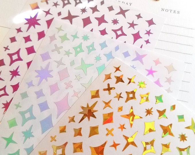 Sparkle Waterproof Vinyl Sticker Sheet – Durable Stickers for Tumblers, Journals, and More