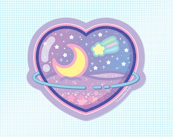 Galaxy Heart Vinyl Sticker