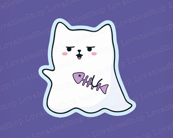New Ver. Ghost Cat Vinyl Sticker