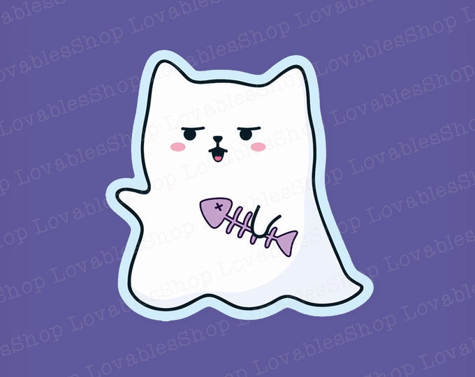 New Ver. Ghost Cat Vinyl Sticker