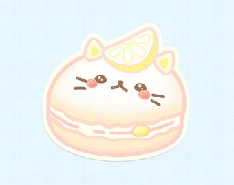 Lemon Donut Kitty Vinyl Sticker