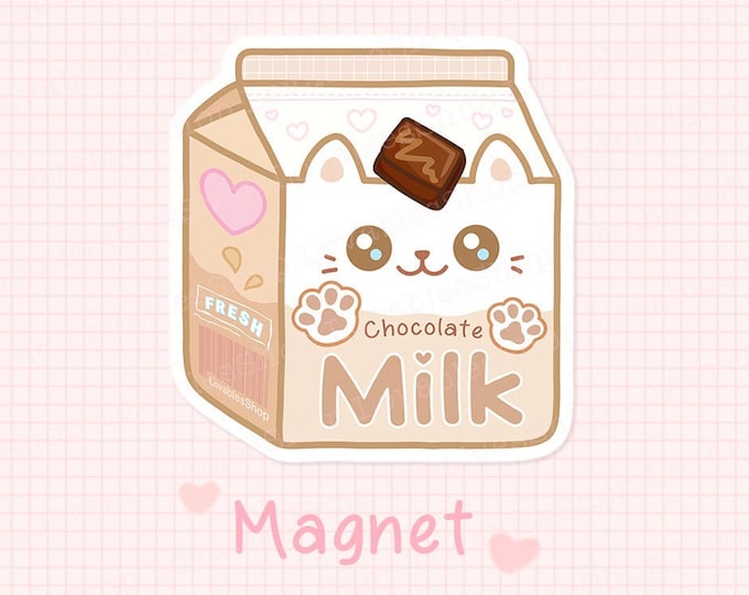 Chocolate Meow Milk Vinyl Magnet