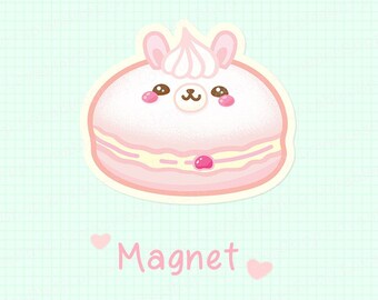 Jelly Donut Bunny Vinyl Magnet