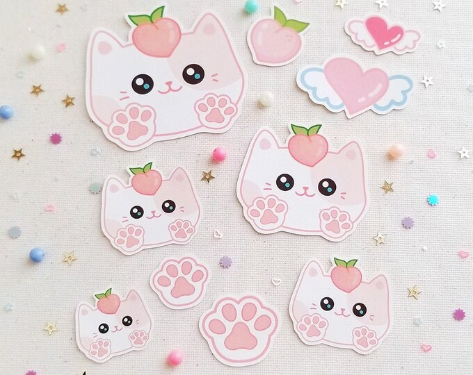 Peach Meow Stickers