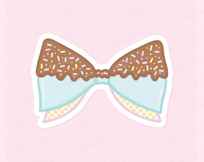 Sweet Mint Bow Vinyl Sticker