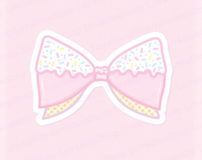 Sweet Pink Bow Vinyl Sticker