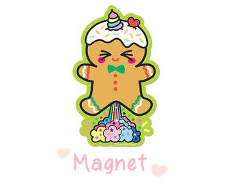 Unicorn Gingerbread Man Vinyl Magnet
