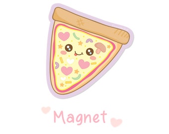 Lovable Pizza Vinyl Magnet