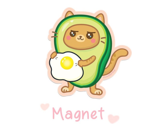 Avocado Cat Vinyl Magnet