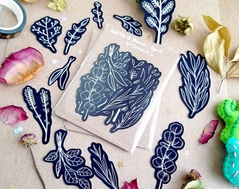 White and Black Leaf Stickers