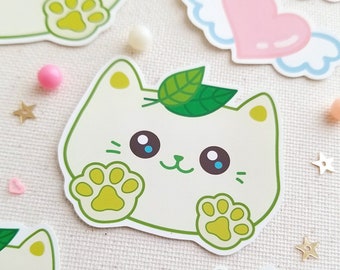 Green Tea Meow Stickers