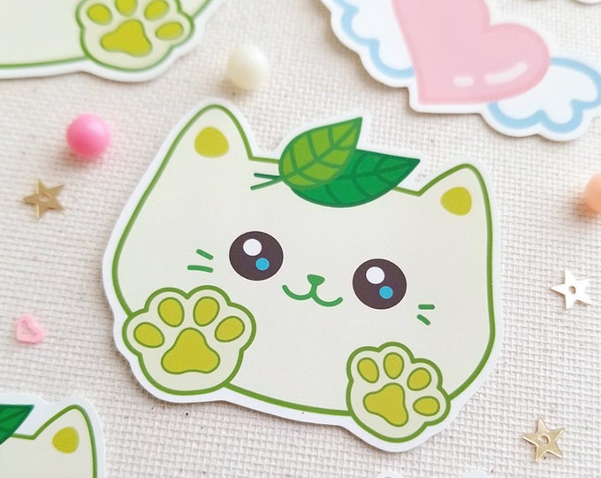 Green Tea Meow Stickers