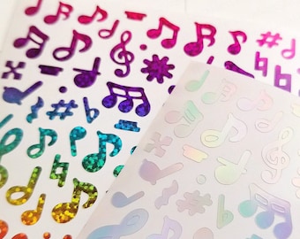 Music Note Permanent Vinyl Sticker Sheet
