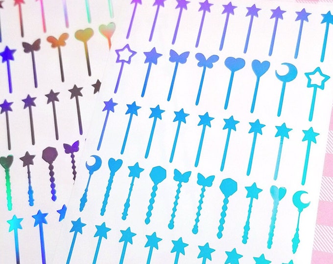 Fairy Wand Permanent vinyl Sticker Sheet