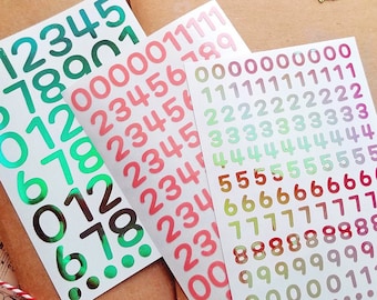 Number vinyl Sticker Sheet