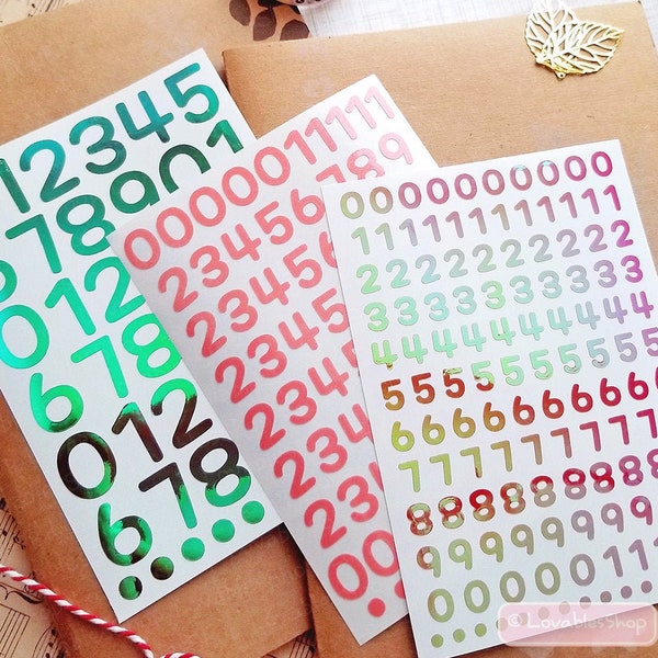 Number vinyl Sticker Sheet