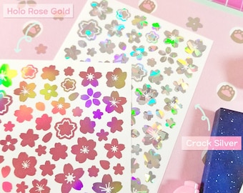 Sakura Cherry blossom Permanent vinyl Sticker Sheet