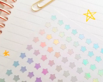 Tiny Star 0.2" Inch Permanent vinyl Sticker Sheet