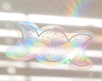Triple Moon Goddess Suncatcher Sticker