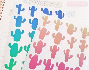 Cactus 0.5"~1.25" Vinyl Sticker Sheet