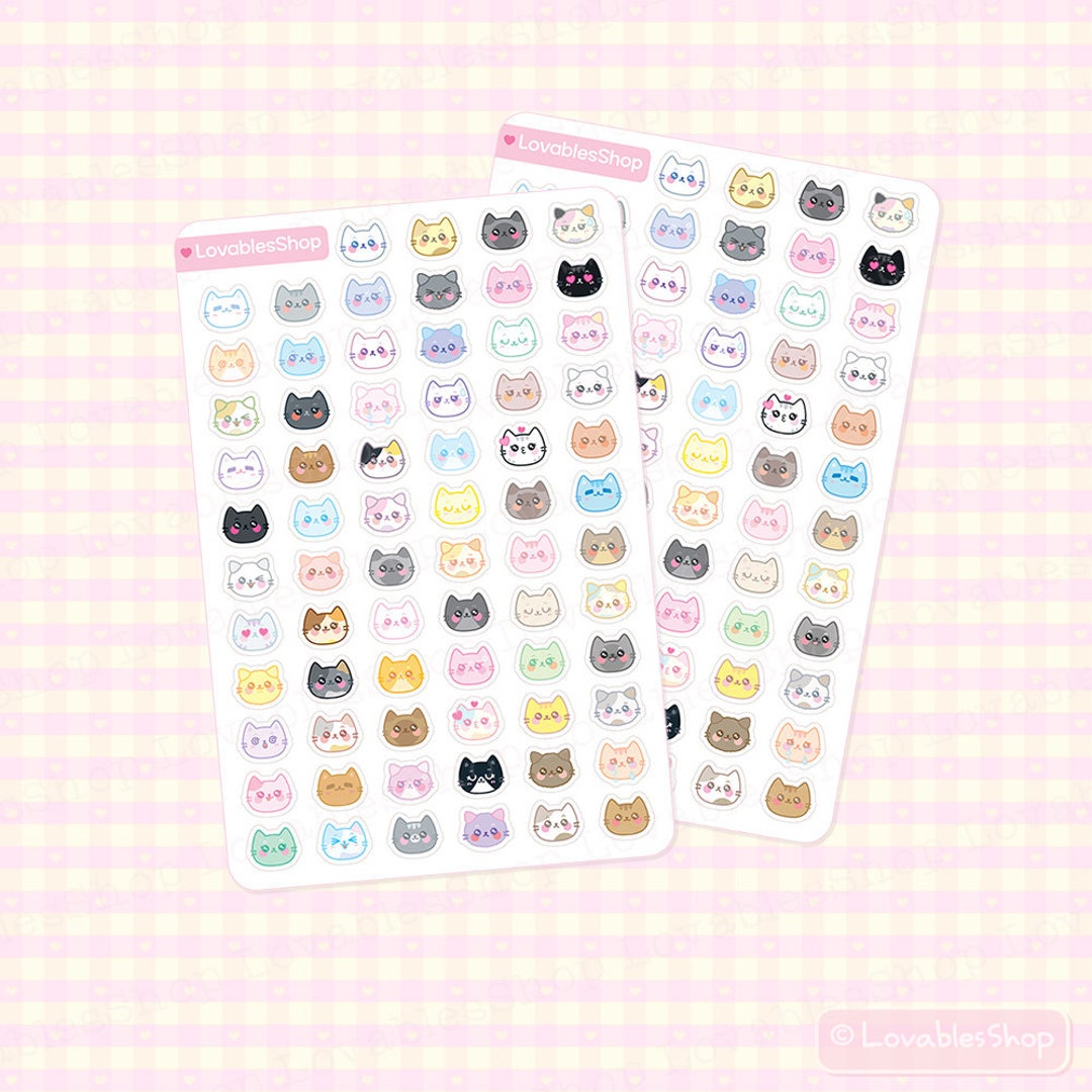 Cat Face Planner Stickers - Etsy