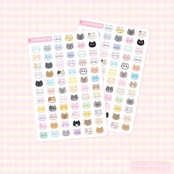 Cat Face Planner Stickers