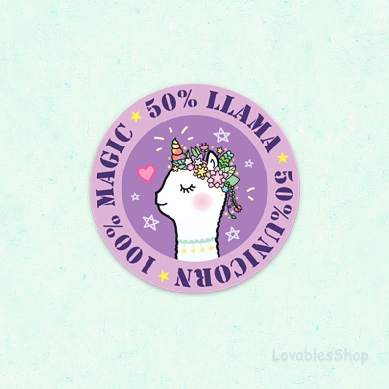 Magical Llamacorn Vinyl Sticker image 4