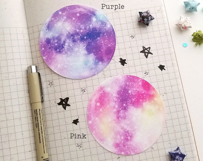 Pink, Blue & Purple Moon Vinyl Sticker