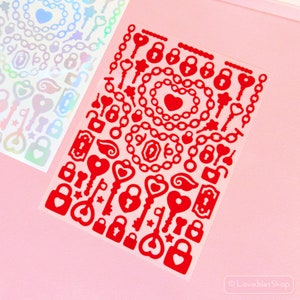 Key and Lock Vinyl Sticker Sheet - Etsy