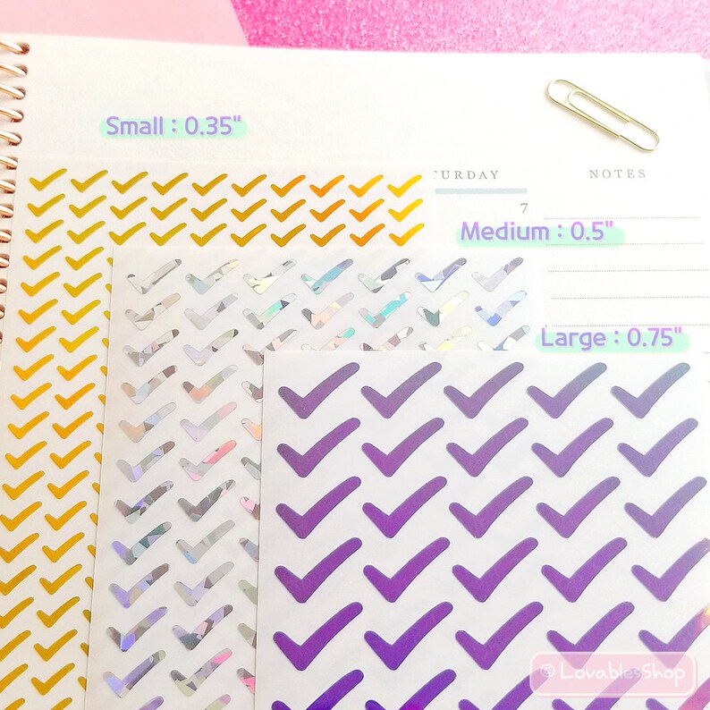 Check Mark Vinyl Sticker Sheet - Etsy