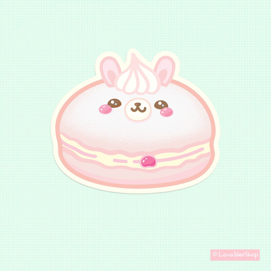 Jelly Donut Bunny Vinyl Sticker - Etsy