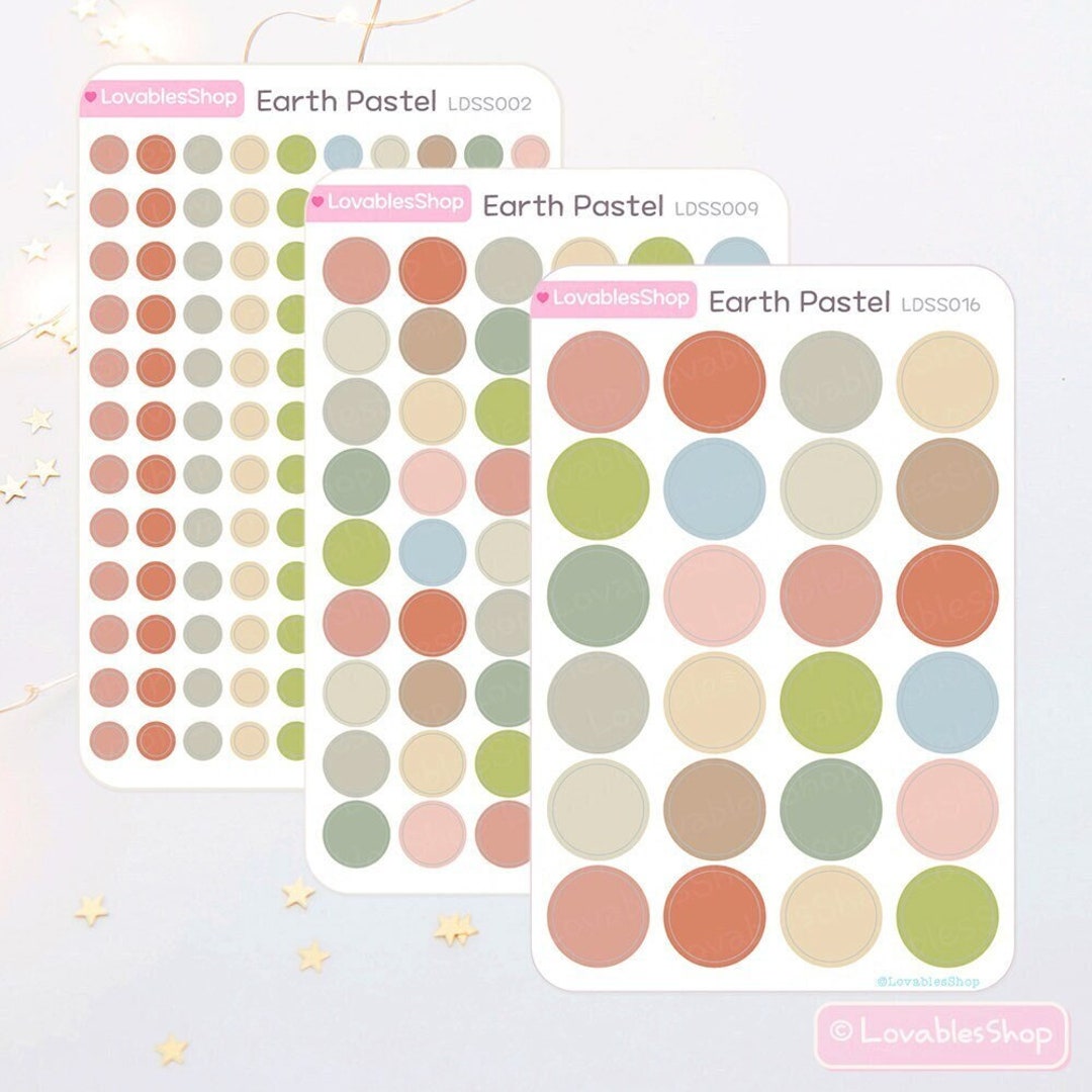 Dot Planner Stickers *earth Pastel* - Etsy