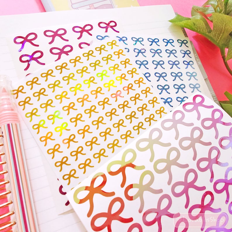Paper Bow Sticker Bow Vinyl Sticker Sheet - Etsy