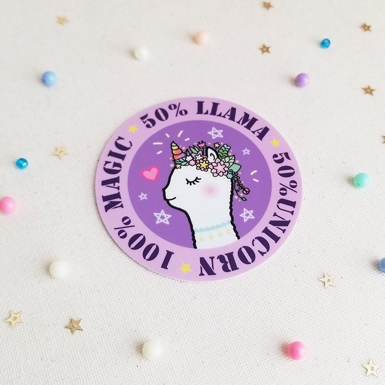 Magical Llamacorn Vinyl Sticker image 2