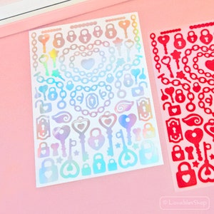 Key and Lock Vinyl Sticker Sheet - Etsy