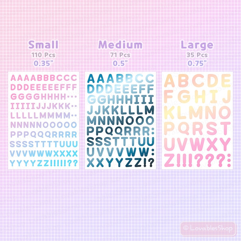 Alphabet Upper Case Permanent vinyl Sticker Sheet image 6