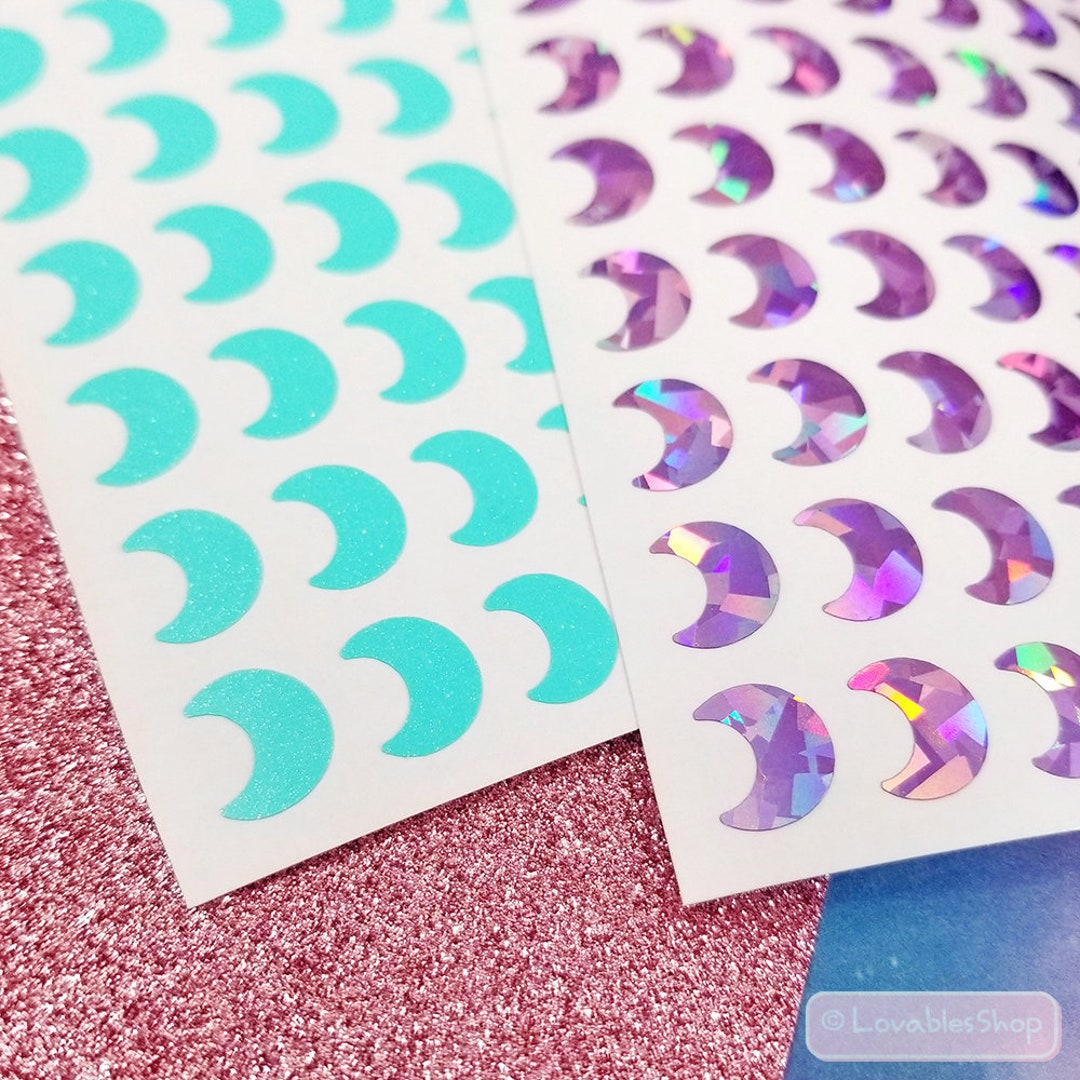 Moon 0.5 Inch Permanent Vinyl Sticker Sheet - Etsy
