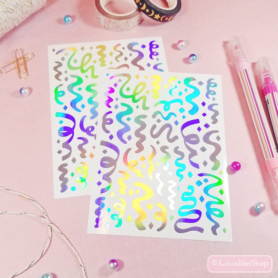 Confetti Permanent Vinyl Sticker Sheet - Etsy