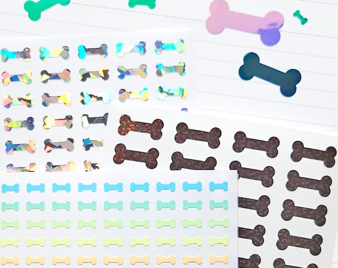 Bone 0.25"~3" Waterproof Vinyl Sticker Sheet