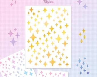 Cute Sparkle Waterproof Vinyl Sticker Sheet – Durable Stickers for Tumblers, Journals, and More